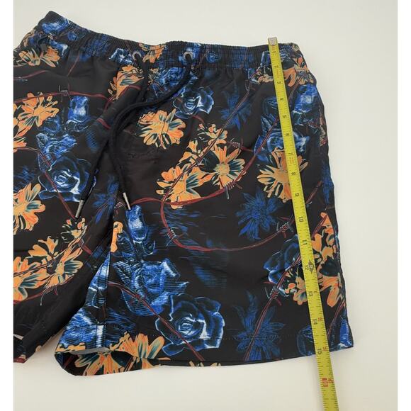 Ksubi Black Hyperflower Floral Drawstring Boardshort Swim Trunks Size S - Picture 7 of 8